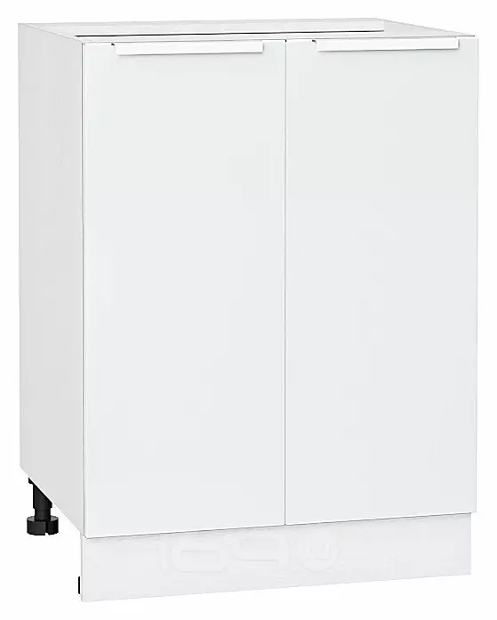 Шкаф нижний с 2-мя дверцами Фьюжн Silky White Белый 816*600*480
