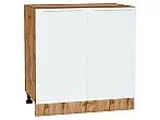 Шкаф нижний с 2-мя дверцами Фьюжн Silky White Дуб Вотан 816*800*480