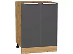 Шкаф нижний с 2-мя дверцами Фьюжн Stormy Silk/Дуб Вотан 816*600*480