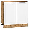 Шкаф нижний с 2-мя дверцами Глетчер Айленд Силк/Дуб Вотан 816*800*478