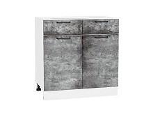 Шкаф нижний с 2-мя дверцами и 2-мя ящиками Флэт Temple Stone 2S Белый | 80 см