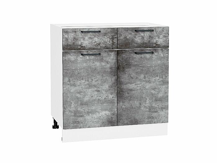Шкаф нижний с 2-мя дверцами и 2-мя ящиками Флэт Temple Stone 2S/Белый 816*800*478