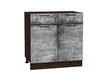 Шкаф нижний с 2-мя дверцами и 2-мя ящиками Флэт Temple Stone 2S Венге | 80 см