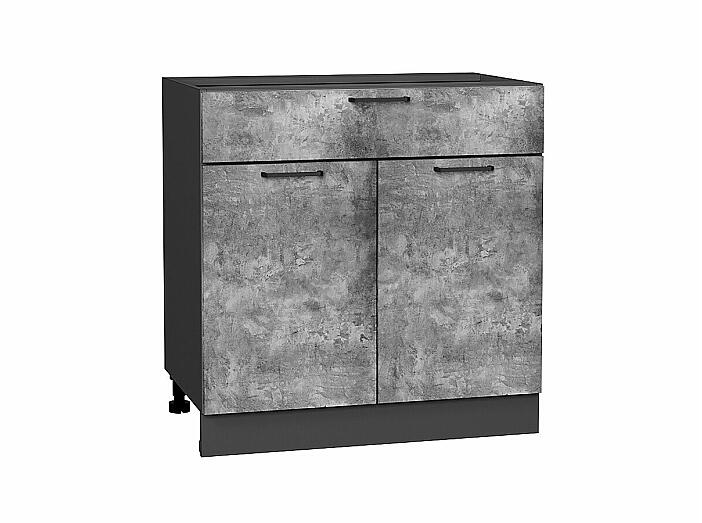 Шкаф нижний с 2-мя дверцами и 2-мя ящиками Флэт Temple Stone 2S/Graphite 816*800*478