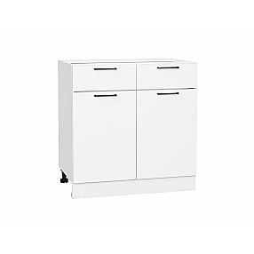 Шкаф нижний с 2-мя дверцами и 2-мя ящиками Флэт White In 2S/Белый 816*800*478