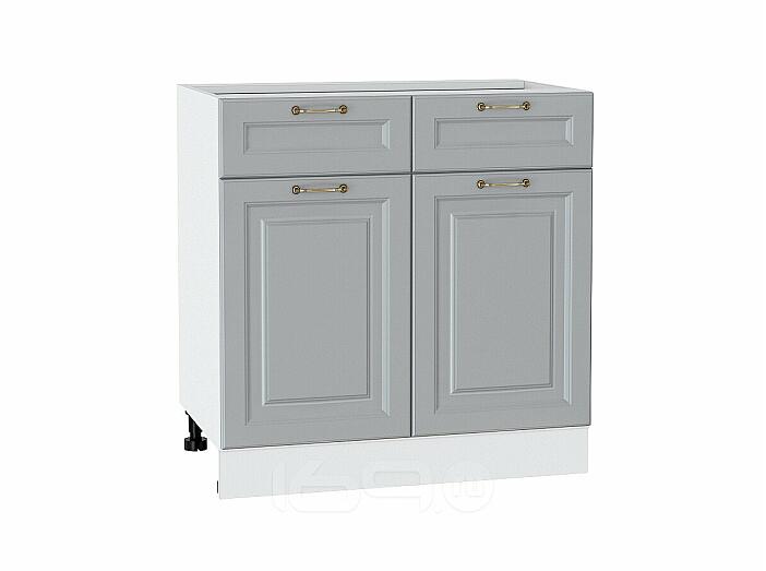 Шкаф нижний с 2-мя дверцами и 2-мя ящиками Ницца Графит/Белый 816*800*478