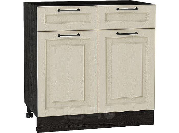 Шкаф нижний с 2-мя дверцами и 2-мя ящиками Ницца Н 801 Дуб крем-Венге