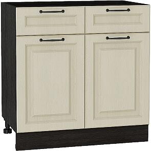 Шкаф нижний с 2-мя дверцами и 2-мя ящиками Ницца Н 801 Дуб крем-Венге