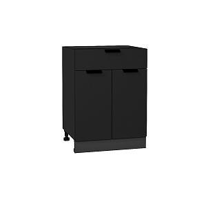 Шкаф нижний с 2-мя дверцами и ящиком Евро Антрацит / Graphite 816*600*478