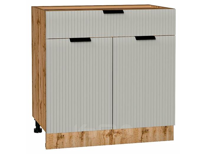Шкаф нижний с 2-мя дверцами и ящиком Евро Лайн Агат Дуб Вотан 816*800*478