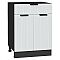 Шкаф нижний с 2-мя дверцами и ящиком Евро Лайн Белый / Graphite 816*600*478