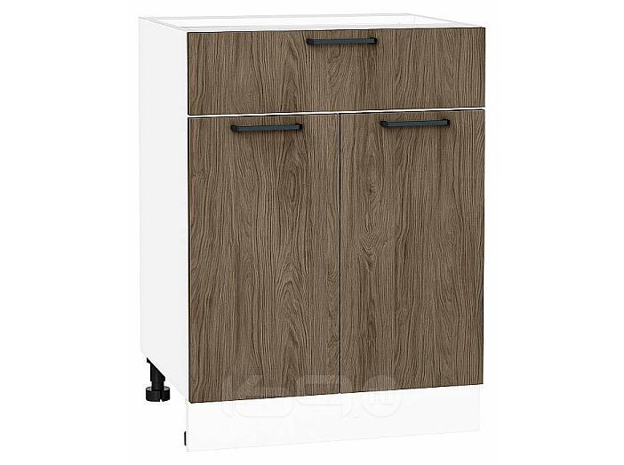 Шкаф нижний с 2-мя дверцами и ящиком Флэт Brown Casella Oak 2S/Белый 816*600*478