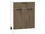 Шкаф нижний с 2-мя дверцами и ящиком Флэт Brown Casella Oak 2S/Белый 816*600*478