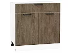 Шкаф нижний с 2-мя дверцами и ящиком Флэт Brown Casella Oak 2S/Белый 816*800*478
