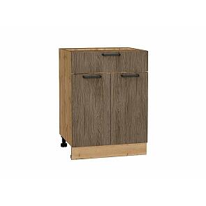 Шкаф нижний с 2-мя дверцами и ящиком Флэт Brown Casella Oak 2S/Дуб Вотан 816*600*478