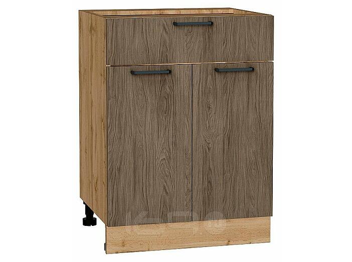 Шкаф нижний с 2-мя дверцами и ящиком Флэт Brown Casella Oak 2S/Дуб Вотан 816*600*478
