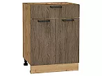 Шкаф нижний с 2-мя дверцами и ящиком Флэт Brown Casella Oak 2S/Дуб Вотан 816*600*478