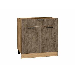 Шкаф нижний с 2-мя дверцами и ящиком Флэт Brown Casella Oak 2S/Дуб Вотан 816*800*478