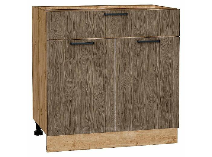 Шкаф нижний с 2-мя дверцами и ящиком Флэт Brown Casella Oak 2S/Дуб Вотан 816*800*478