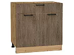 Шкаф нижний с 2-мя дверцами и ящиком Флэт Brown Casella Oak 2S/Дуб Вотан 816*800*478