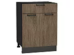 Шкаф нижний с 2-мя дверцами и ящиком Флэт Brown Casella Oak 2S/Graphite 816*600*478