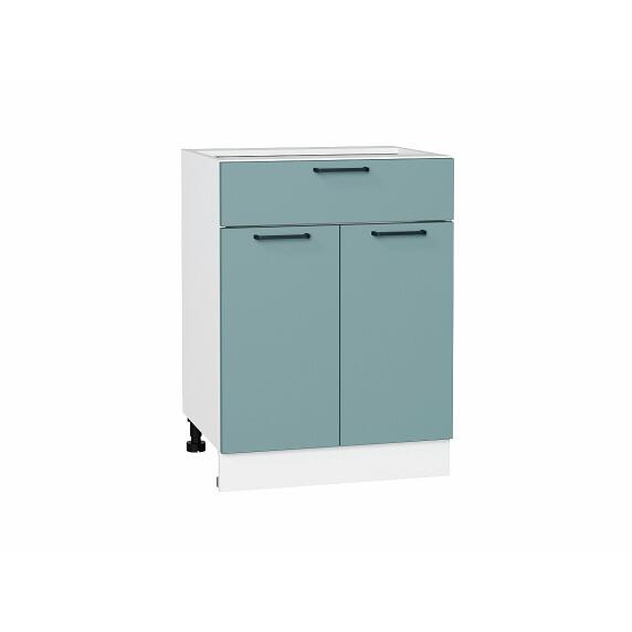 Шкаф нижний с 2-мя дверцами и ящиком Флэт Grey-green In 2S/Белый 816*600*478