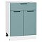 Шкаф нижний с 2-мя дверцами и ящиком Флэт Grey-green In 2S/Белый 816*600*478 Шкаф нижний с 2-мя дверцами и ящиком Флэт Grey-green In 2S/Белый 816*600*478