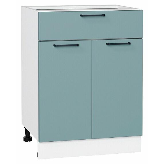 Шкаф нижний с 2-мя дверцами и ящиком Флэт Grey-green In 2S/Белый 816*600*478