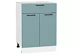 Шкаф нижний с 2-мя дверцами и ящиком Флэт Grey-green In 2S/Белый 816*600*478