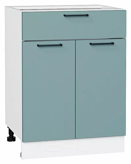 Шкаф нижний с 2-мя дверцами и ящиком Флэт Grey-green In 2S/Белый 816*600*478