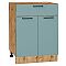 Шкаф нижний с 2-мя дверцами и ящиком Флэт Grey-green In 2S/Дуб Вотан 816*600*478 Шкаф нижний с 2-мя дверцами и ящиком Флэт Grey-green In 2S/Дуб Вотан 816*600*478