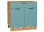 Шкаф нижний с 2-мя дверцами и ящиком Флэт Grey-green In 2S/Дуб Вотан 816*800*478