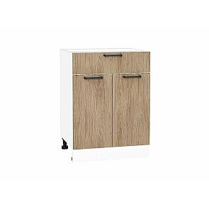 Шкаф нижний с 2-мя дверцами и ящиком Флэт Natural Casella Oak 2S/Белый 816*600*478