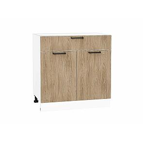Шкаф нижний с 2-мя дверцами и ящиком Флэт Natural Casella Oak 2S/Белый 816*800*478