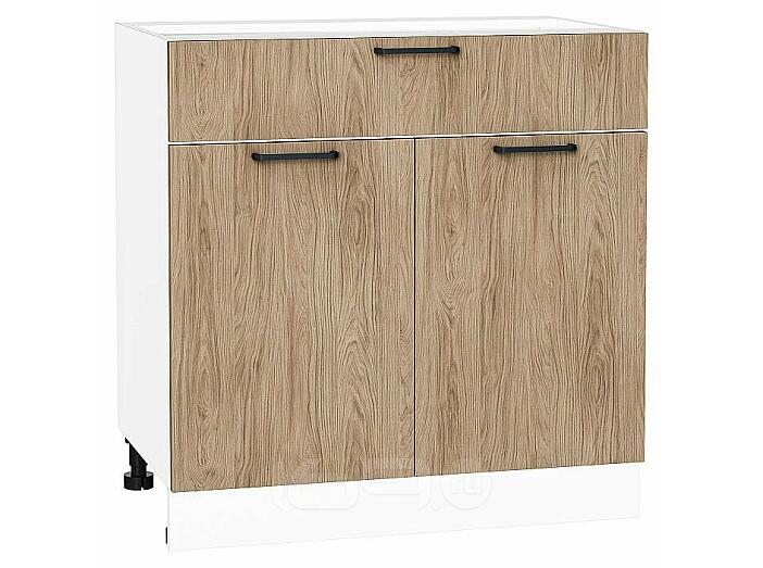 Шкаф нижний с 2-мя дверцами и ящиком Флэт Natural Casella Oak 2S/Белый 816*800*478