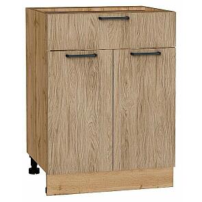 Шкаф нижний с 2-мя дверцами и ящиком Флэт Natural Casella Oak 2S/Дуб Вотан 816*600*478