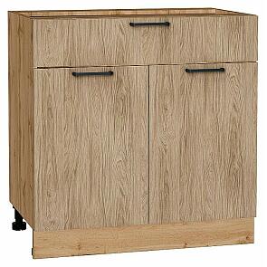 Шкаф нижний с 2-мя дверцами и ящиком Флэт Natural Casella Oak 2S/Дуб Вотан 816*800*478