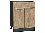 Шкаф нижний с 2-мя дверцами и ящиком Флэт Natural Casella Oak 2S/Graphite 816*600*478