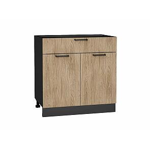 Шкаф нижний с 2-мя дверцами и ящиком Флэт Natural Casella Oak 2S/Graphite 816*800*478