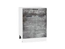 Шкаф нижний с 2-мя дверцами и ящиком Флэт Temple Stone 2S Белый | 60 см