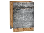 Шкаф нижний с 2-мя дверцами и ящиком Флэт Temple Stone 2S/Дуб Вотан 816*600*478