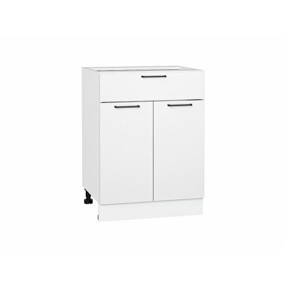 Шкаф нижний с 2-мя дверцами и ящиком Флэт White In 2S/Белый 816*600*478
