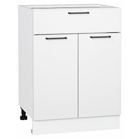 Шкаф нижний с 2-мя дверцами и ящиком Флэт White In 2S/Белый 816*600*478