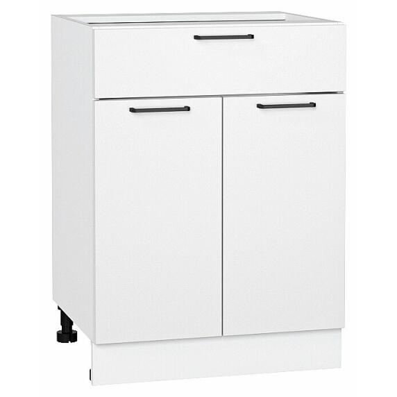 Шкаф нижний с 2-мя дверцами и ящиком Флэт White In 2S/Белый 816*600*478