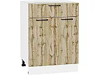 Шкаф нижний с 2-мя дверцами и ящиком Флэт Wotan Oak 2S/Белый 816*600*478