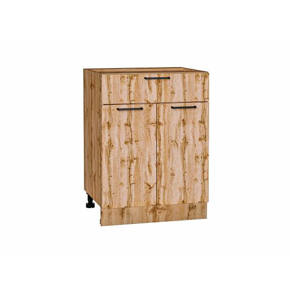 Шкаф нижний с 2-мя дверцами и ящиком Флэт Wotan Oak 2S/Дуб Вотан 816*600*478