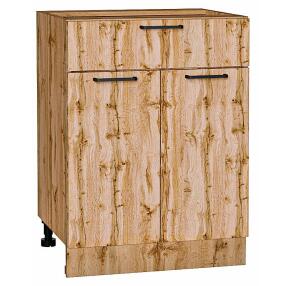 Шкаф нижний с 2-мя дверцами и ящиком Флэт Wotan Oak 2S/Дуб Вотан 816*600*478