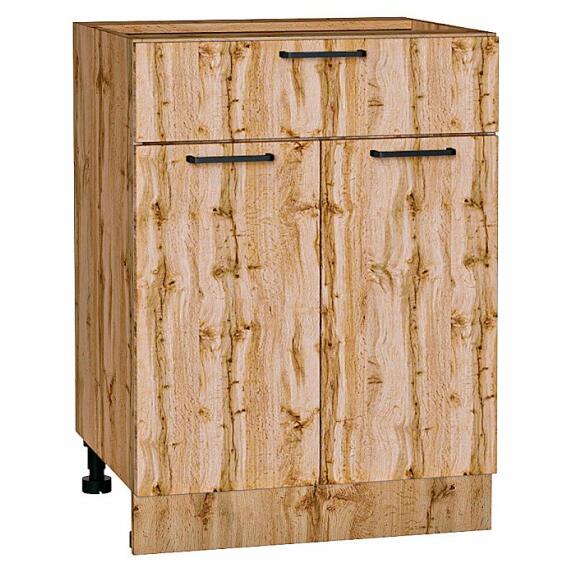 Шкаф нижний с 2-мя дверцами и ящиком Флэт Wotan Oak 2S/Дуб Вотан 816*600*478