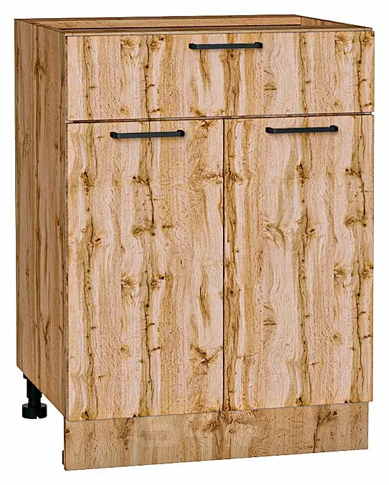 Шкаф нижний с 2-мя дверцами и ящиком Флэт Wotan Oak 2S/Дуб Вотан 816*600*478