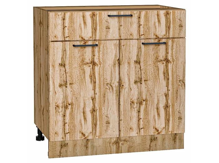 Шкаф нижний с 2-мя дверцами и ящиком Флэт Wotan Oak 2S/Дуб Вотан 816*800*478